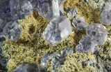Blue Fluorite Crystals with Quartz - China #45917-2
